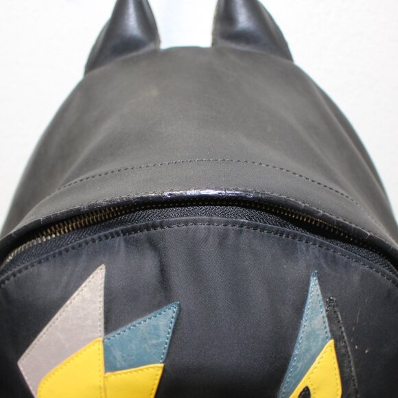 Fendi  Nylon Calfskin Monster Butterfleye Backpack Black Carbone Multicolor - Picture 3 of 8
